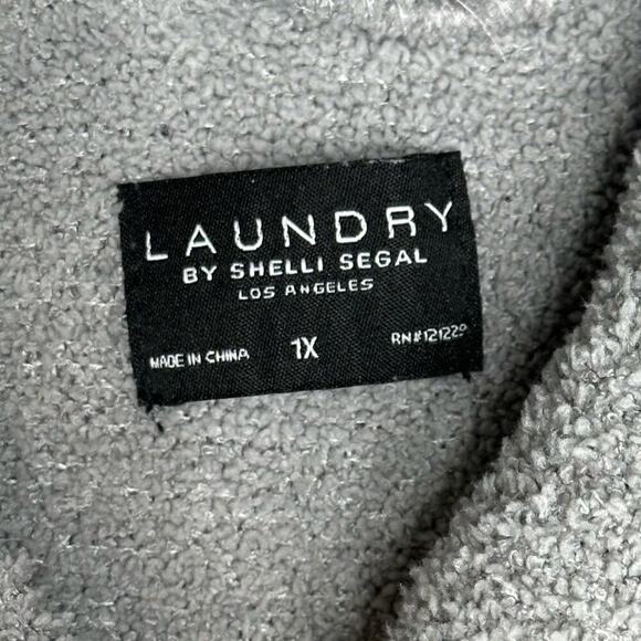 EUC | Laundry | Fleece Open Bath Robe | Gray | 1X - Picture 11 of 12